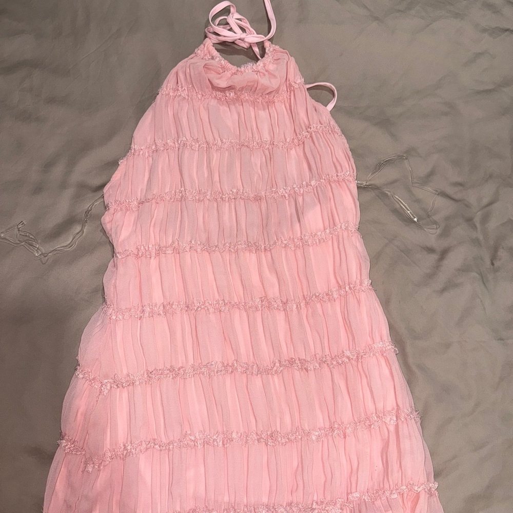 Peppermayo Pink Tiered Mini Dress - Picture 2 of 5